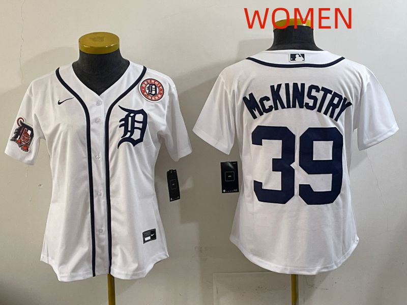 Women Detroit Tigers #39 Mckinstry White Game Nike MLB Jersey style 009